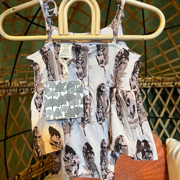 kate quinn Other - NWT Kate Quinn Organic Feather Spaghetti Tie Ballerina Bubble Bamboo 0-3m